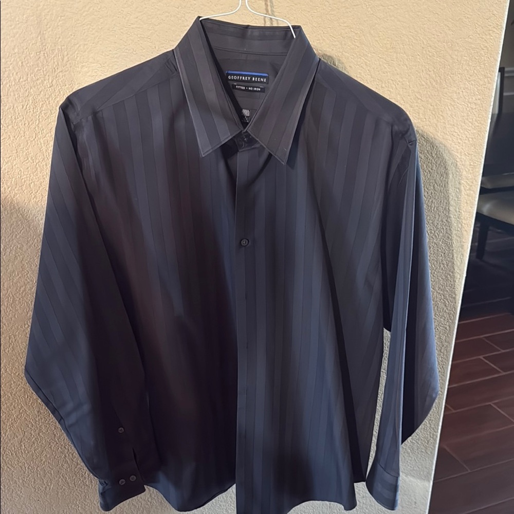 Geoffrey Beene Black Dress Shirt Classic Style